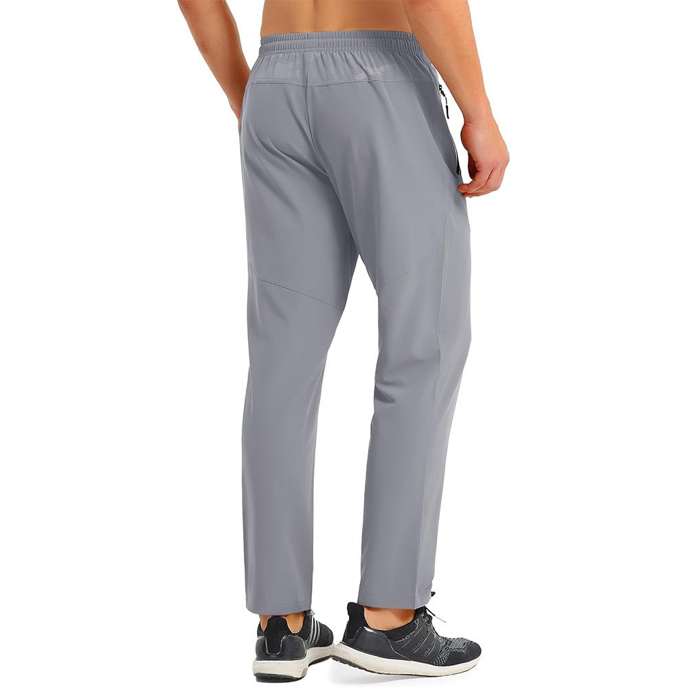 Men's Quick Dry Track Pants - Lightweight, Zipper Pockets - MAGCOMSEN