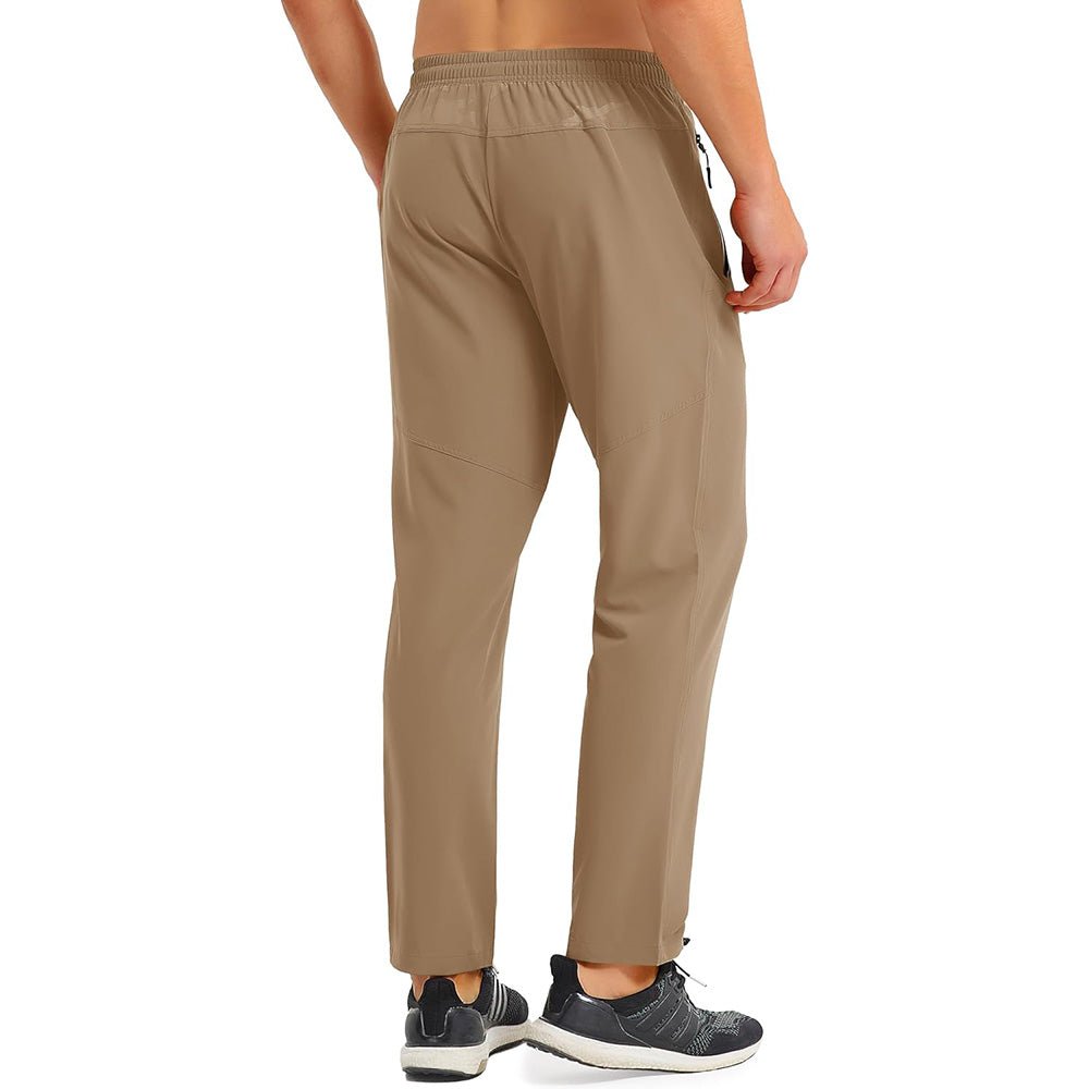 Men's Quick Dry Track Pants - Lightweight, Zipper Pockets - MAGCOMSEN