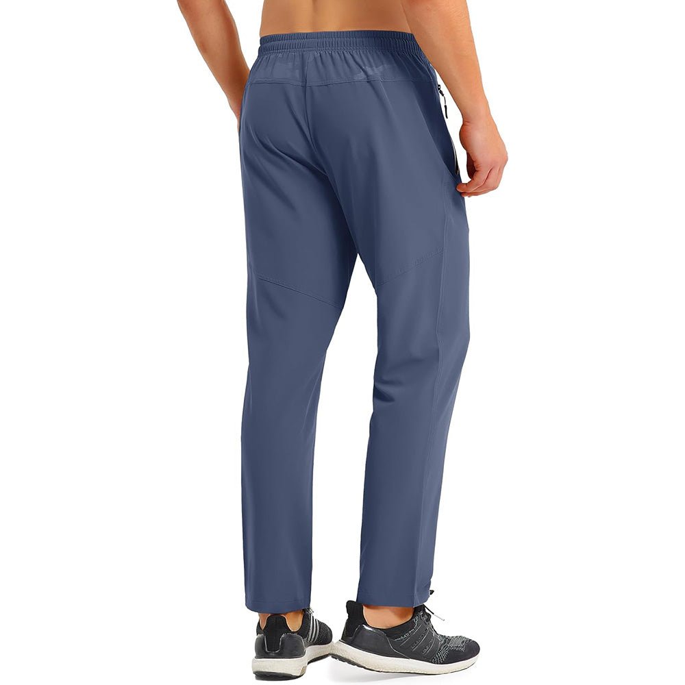 Men's Quick Dry Track Pants - Lightweight, Zipper Pockets - MAGCOMSEN