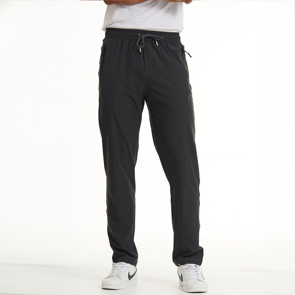 Men's Quick Dry Track Pants - Lightweight, Zipper Pockets - MAGCOMSEN