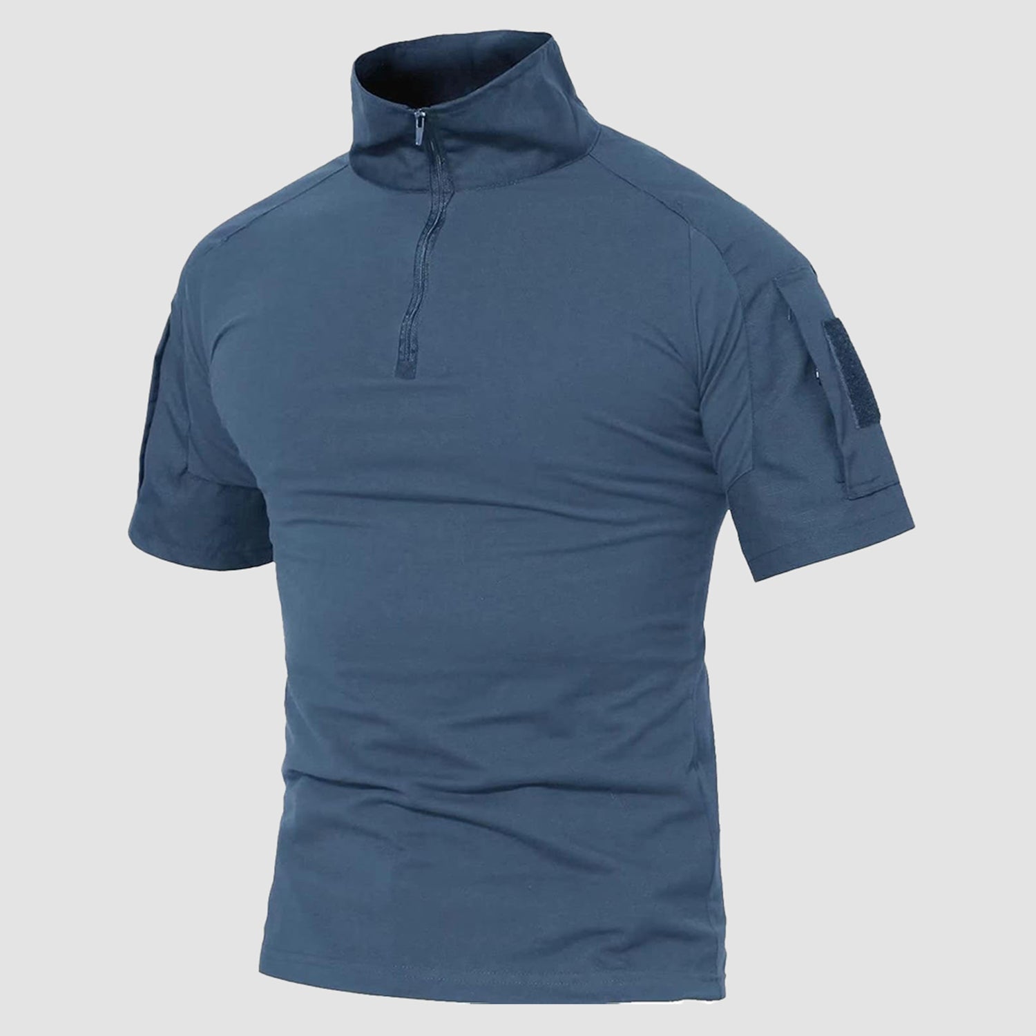 Men's Tactical 1/4 Zip Camo Shirts | Slim Fit, Navy / L