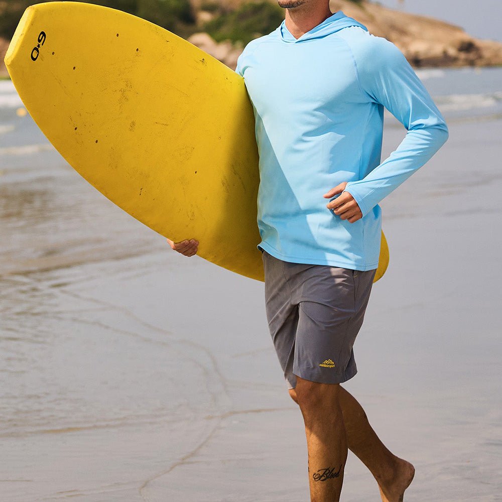 Men's UPF 50+ Hooded Fishing Shirts | Sun Protection - MAGCOMSEN #Color_Blue