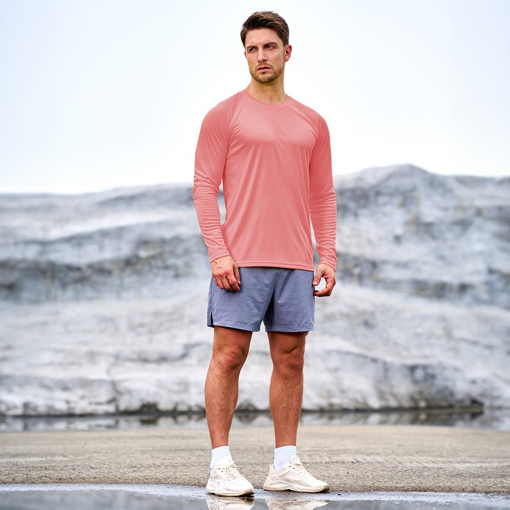 Watermelon Red Men's UPF 50+ Quick Dry Shirt - Sun Protection for Hiking - MAGCOMSEN #Color_Watermelon Red