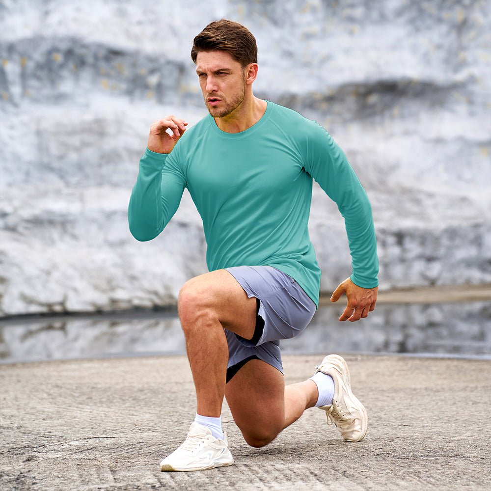 Grey Green Men's UPF 50+ Quick Dry Shirt - Sun Protection for Hiking - MAGCOMSEN #Color_Grey Green