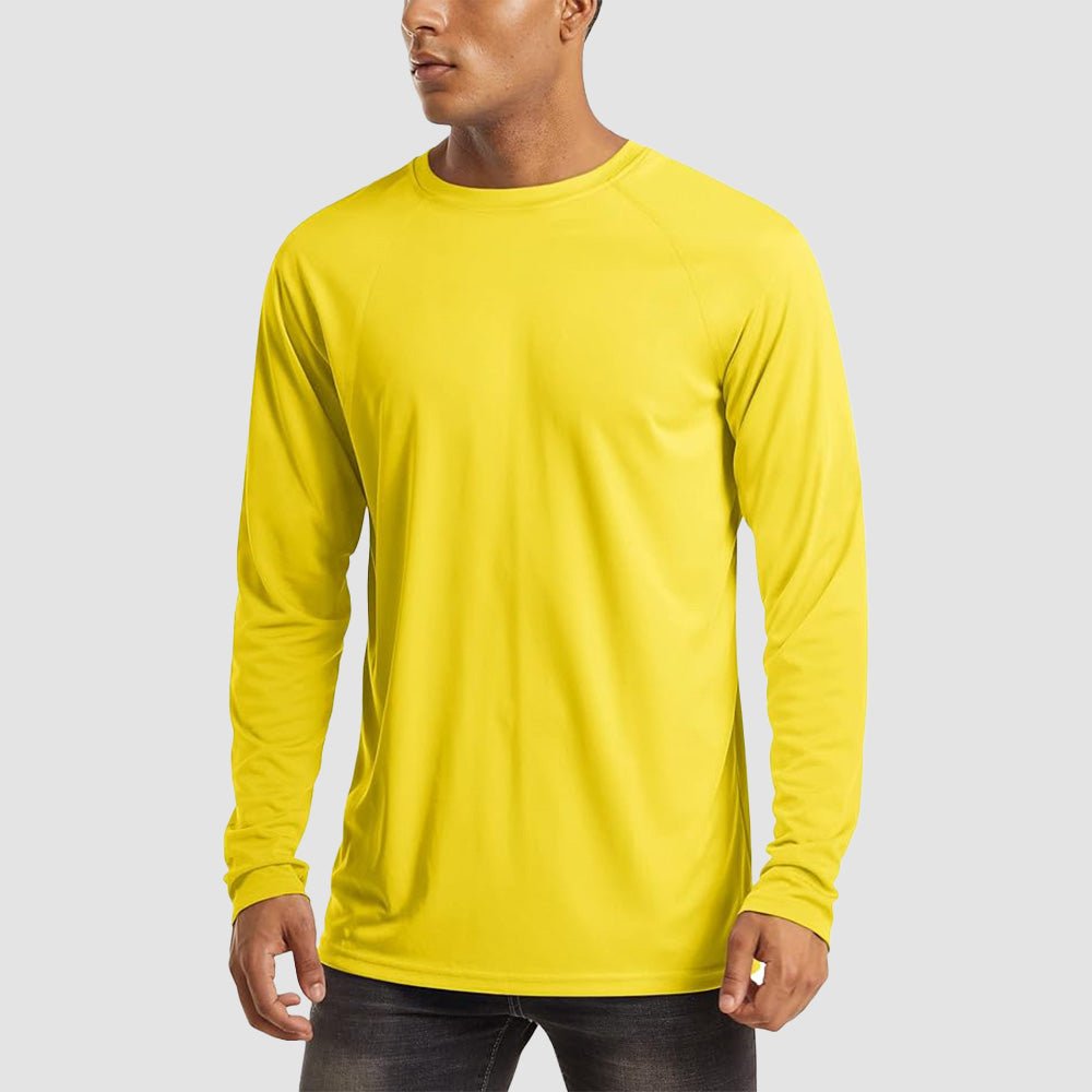 Yellow MAGCOMSEN Men's UPF 50+ Quick Dry Shirt - Sun Protection for Hiking #Color_Yellow