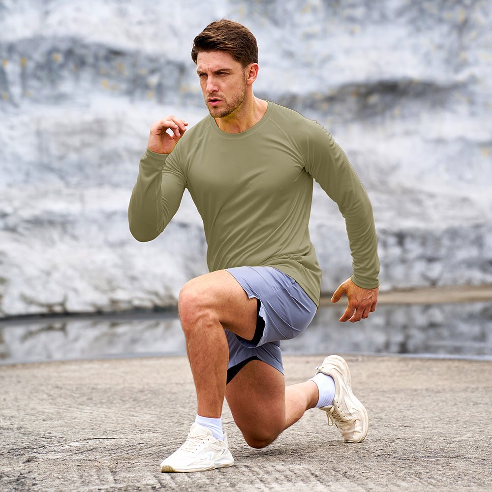 Dull Cyan Men's UPF 50+ Quick Dry Shirt - Sun Protection for Hiking - MAGCOMSEN #Color_Dull Cyan