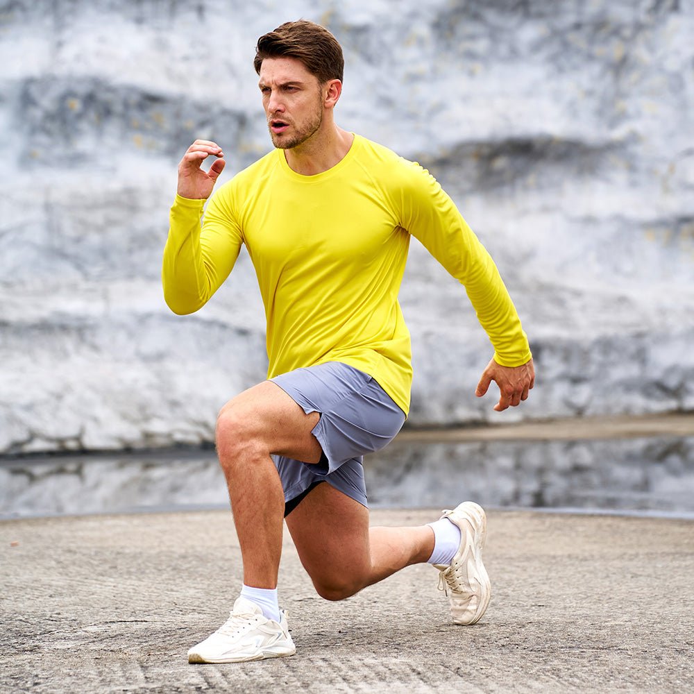 Yellow MAGCOMSEN Men's UPF 50+ Quick Dry Shirt - Sun Protection for Hiking #Color_Yellow