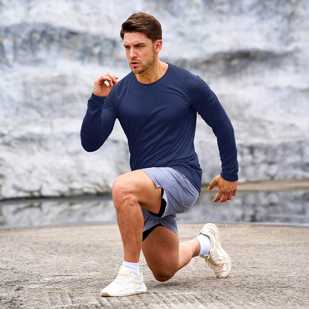 Navy Men's UPF 50+ Quick Dry Shirt - Sun Protection for Hiking - MAGCOMSEN #Color_Navy