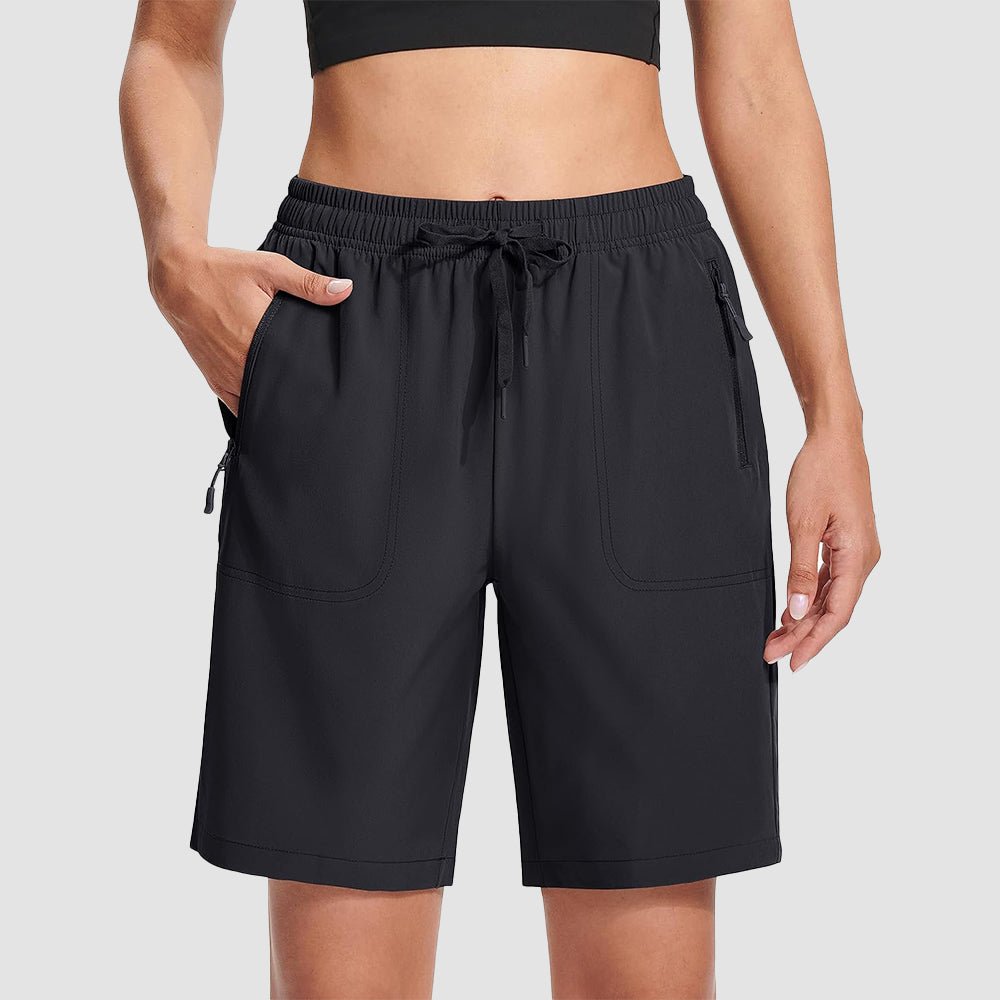 【New In】 Women’s 8″ Water‑Resistant Hiking Golf Shorts 3 Zipper Pockets - MAGCOMSEN