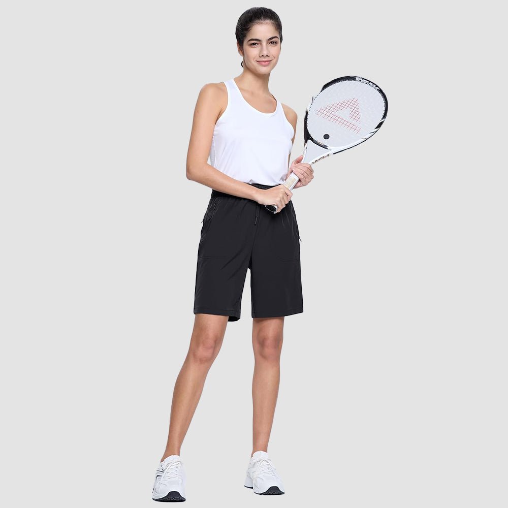 【New In】 Women’s 8″ Water‑Resistant Hiking Golf Shorts 3 Zipper Pockets - MAGCOMSEN