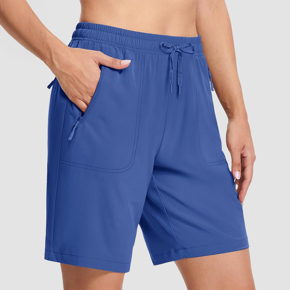 【New In】 Women’s 8″ Water‑Resistant Hiking Golf Shorts 3 Zipper Pockets - MAGCOMSEN
