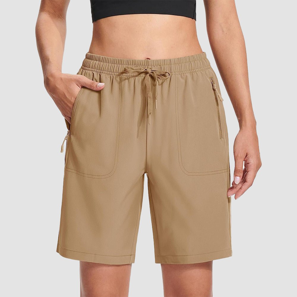【New In】 Women’s 8″ Water‑Resistant Hiking Golf Shorts 3 Zipper Pockets - MAGCOMSEN
