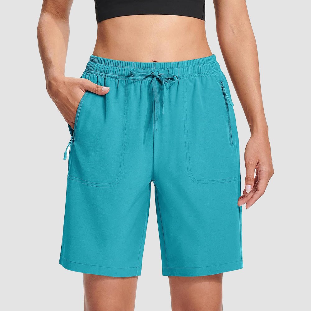 【New In】 Women’s 8″ Water‑Resistant Hiking Golf Shorts 3 Zipper Pockets - MAGCOMSEN