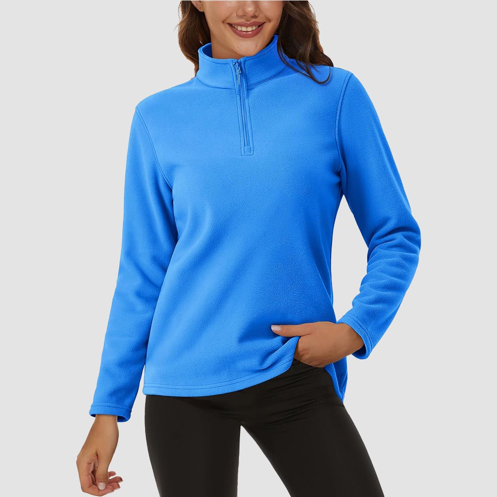 Azure Women's 1/4 Zip Fleece Pullover - Stretchy & Warm - MAGCOMSEN