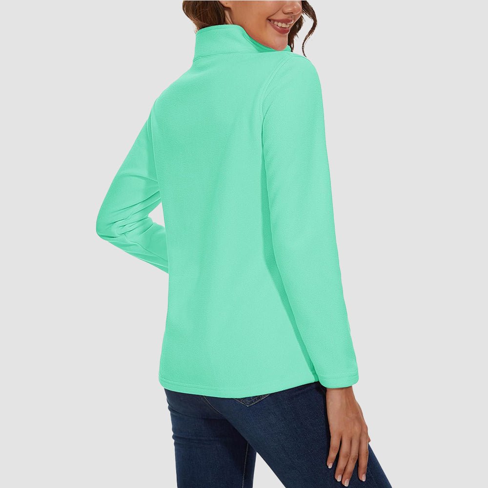 Mint Women's 1/4 Zip Fleece Pullover - Stretchy & Warm - MAGCOMSEN