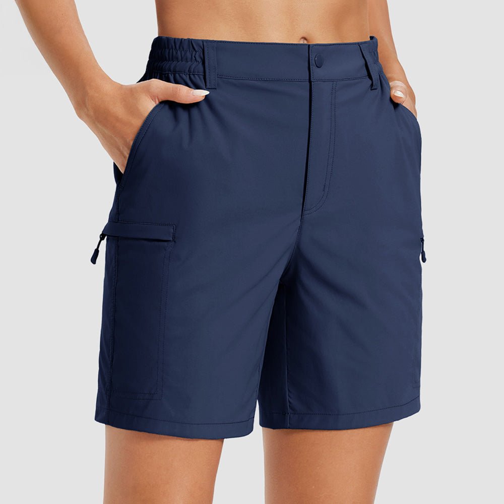 Women's 7 Inseam Quick Dry Hiking Cargo Shorts Navy by MAGCOMSEN