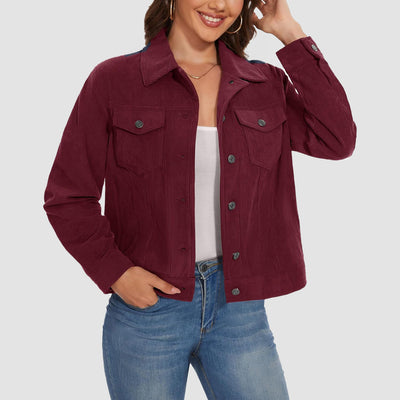 Wine MAGCOMSEN Women's Casual Corduroy Shacket Jacket