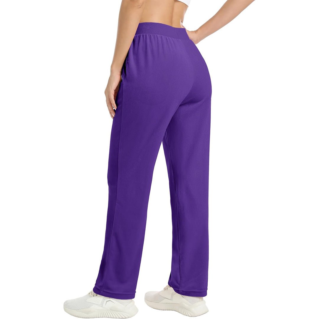 Dark Purple Women's Fleece Jogger Pants - Comfy Lounge & Yoga Sweatpants - MAGCOMSEN