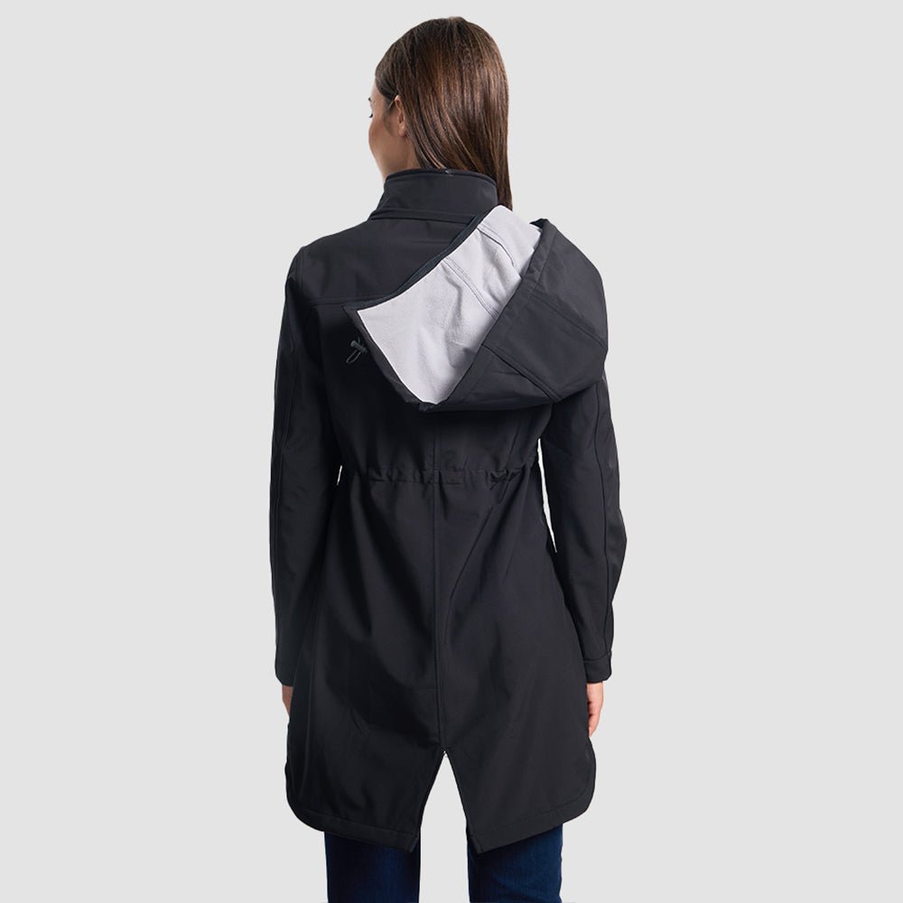 Navy Women's Fleece Lined Jacket Hooded Warm Winter Coat - MAGCOMSEN