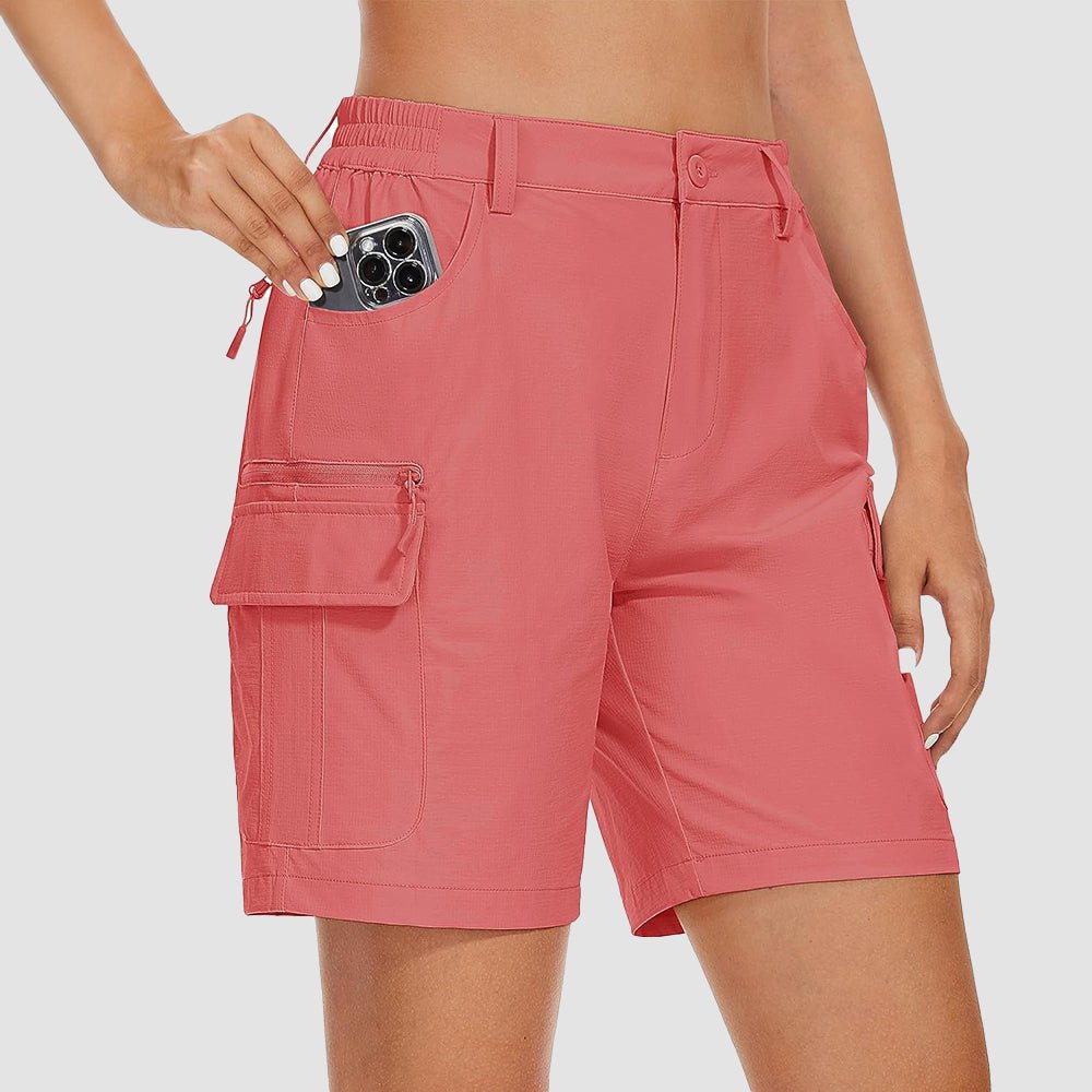 pink Women's Golf Shorts, Quick - Dry & Water - Resistant with 6 Pockets - MAGCOMSEN