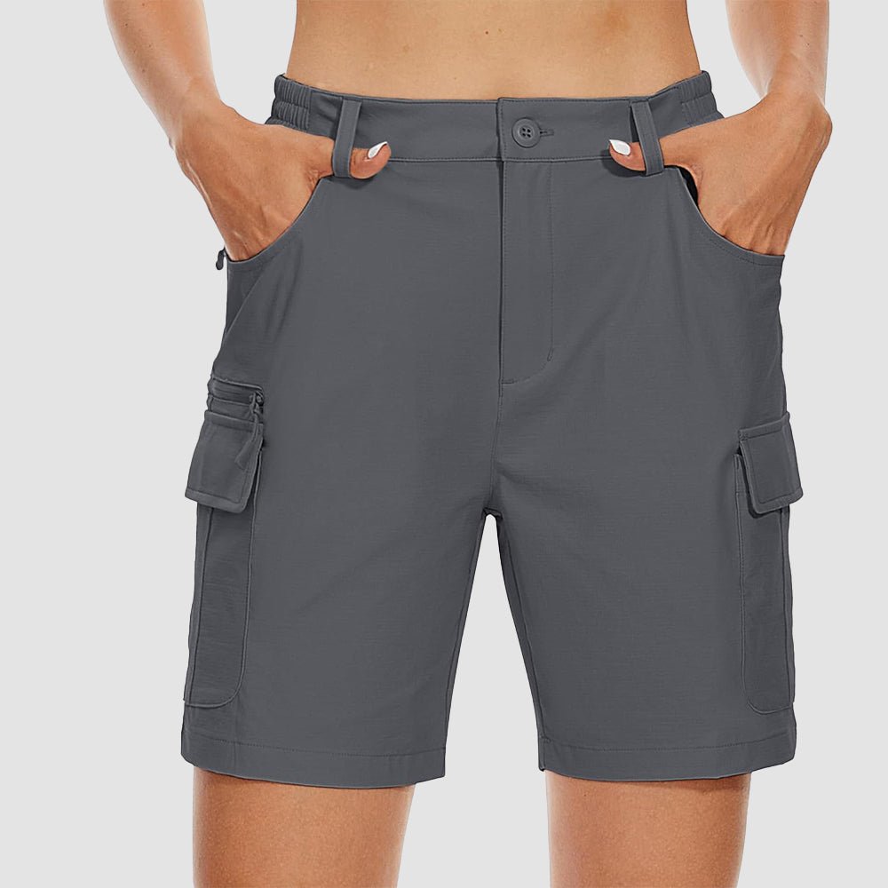 dark grey Women's Golf Shorts, Quick - Dry & Water - Resistant with 6 Pockets - MAGCOMSEN