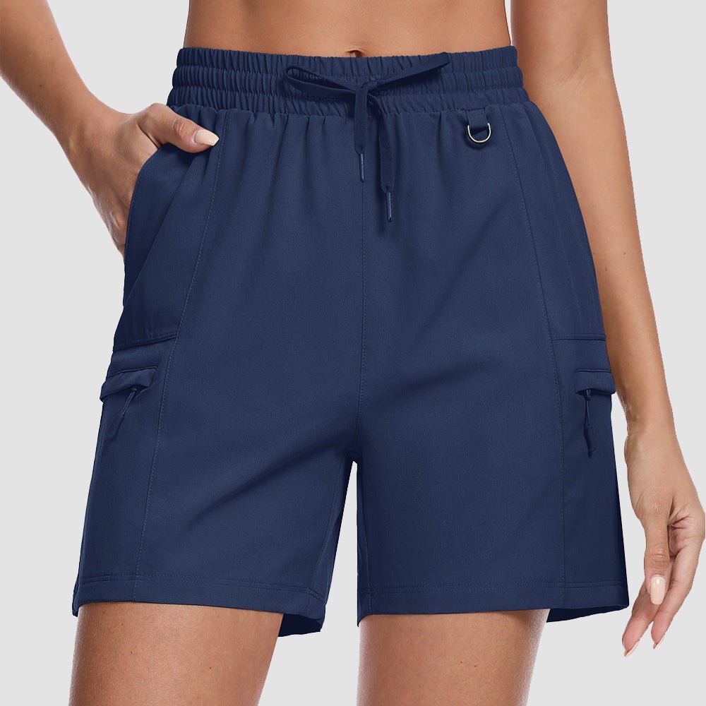 Navy Women's Hiking Cargo Shorts UPF 50+ Quick Dry Golf Shorts - MAGCOMSEN