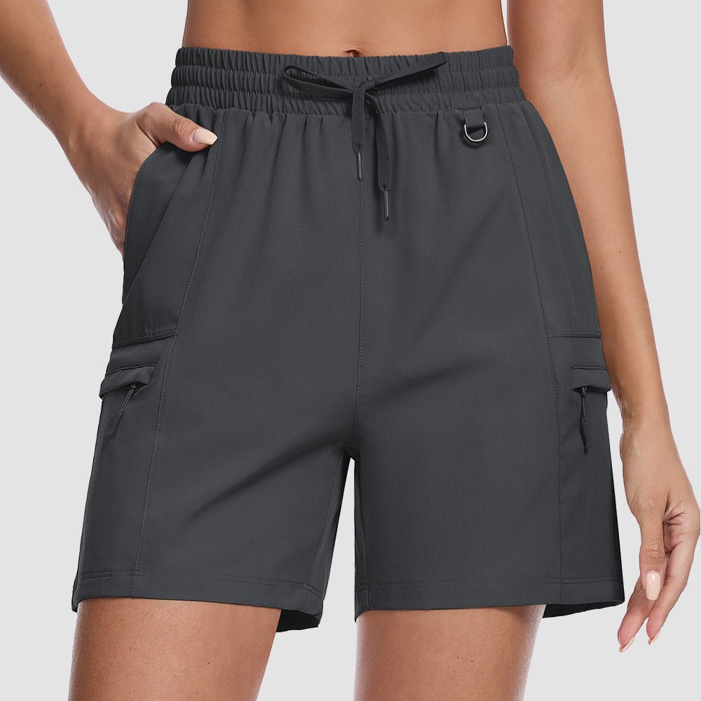 Dark Grey Women's Hiking Cargo Shorts UPF 50+ Quick Dry Golf Shorts - MAGCOMSEN