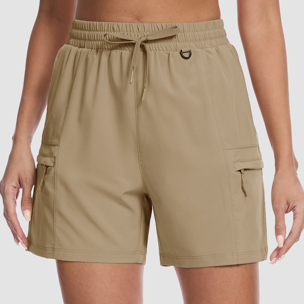 Khaki Women's Hiking Cargo Shorts UPF 50+ Quick Dry Golf Shorts - MAGCOMSEN