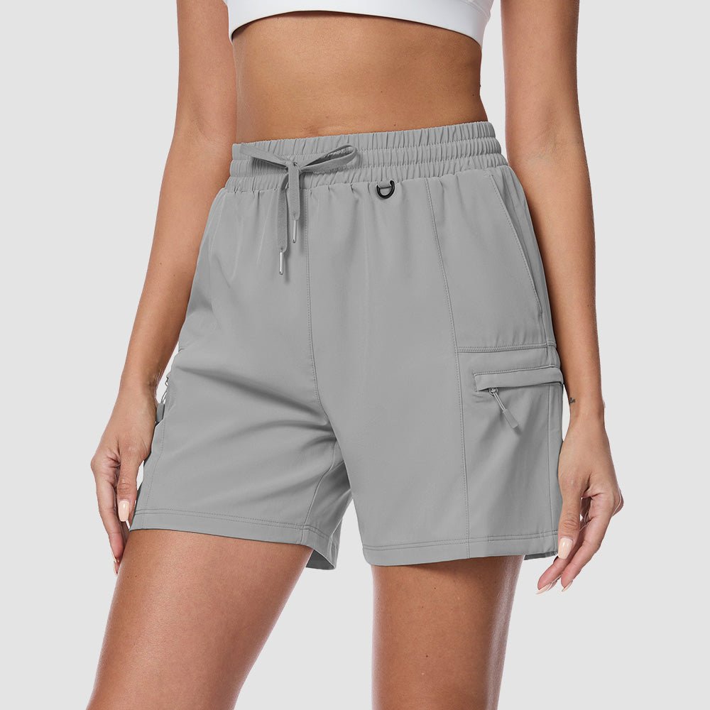 Light Grey Women's Hiking Cargo Shorts UPF 50+ Quick Dry Golf Shorts - MAGCOMSEN
