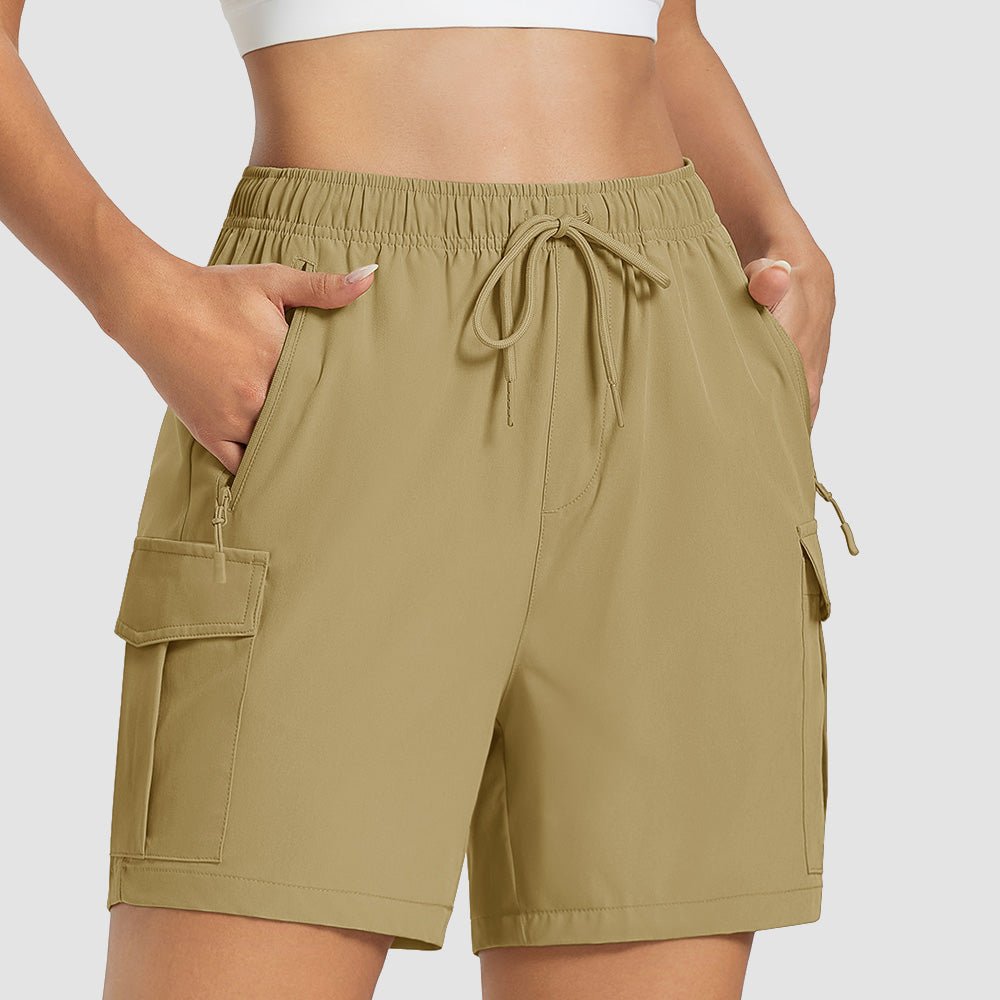 Purplishred Women's Hiking Cargo Shorts UPF 50+ Quick Dry Golf Shorts with Zipper Pockets - MAGCOMSEN