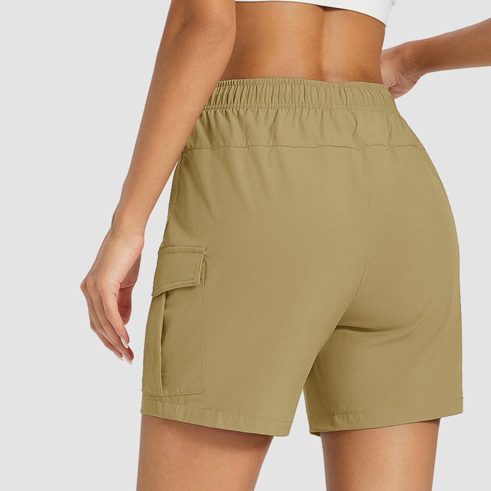 Black Women's Hiking Cargo Shorts UPF 50+ Quick Dry Golf Shorts with Zipper Pockets - MAGCOMSEN