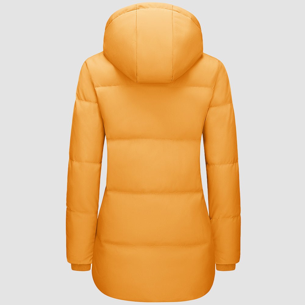 Turmeric Women's Long Down Parka Waterproof Hooded Winter Puffer Coat - MAGCOMSEN