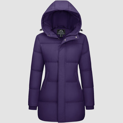 Dark purple MAGCOMSEN Women's Long Down Parka with hood