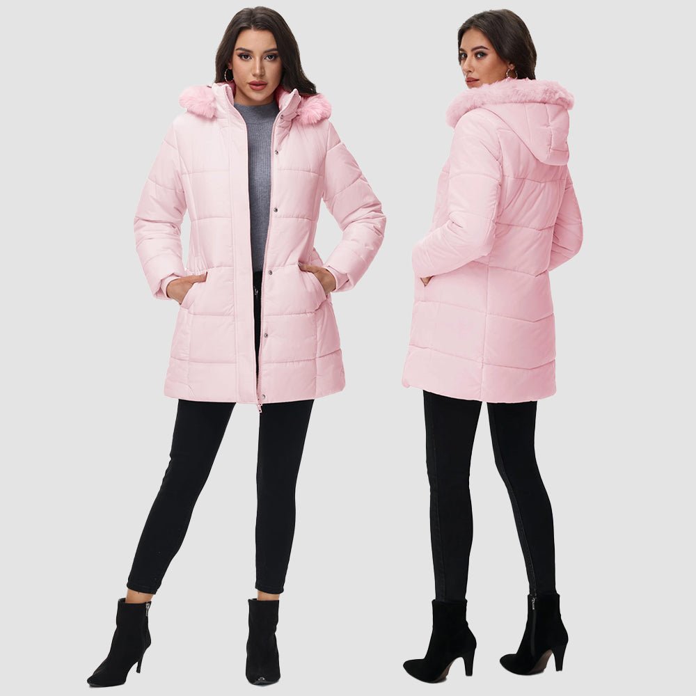 Water-resistant Long Sherpa Lined Puffer Coat Thick Fleece | MAGCOMSEN