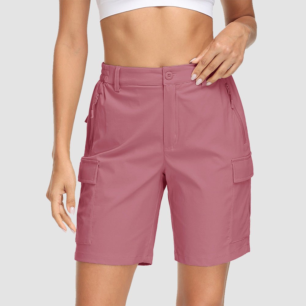 Dark Grey Women's Quick Dry Cargo Shorts - 5 - Pocket & Ripstop - MAGCOMSEN