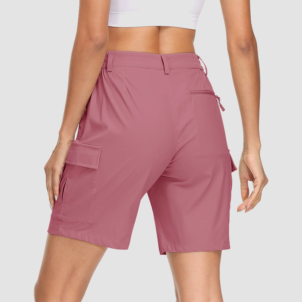 Dark Grey Women's Quick Dry Cargo Shorts - 5 - Pocket & Ripstop - MAGCOMSEN