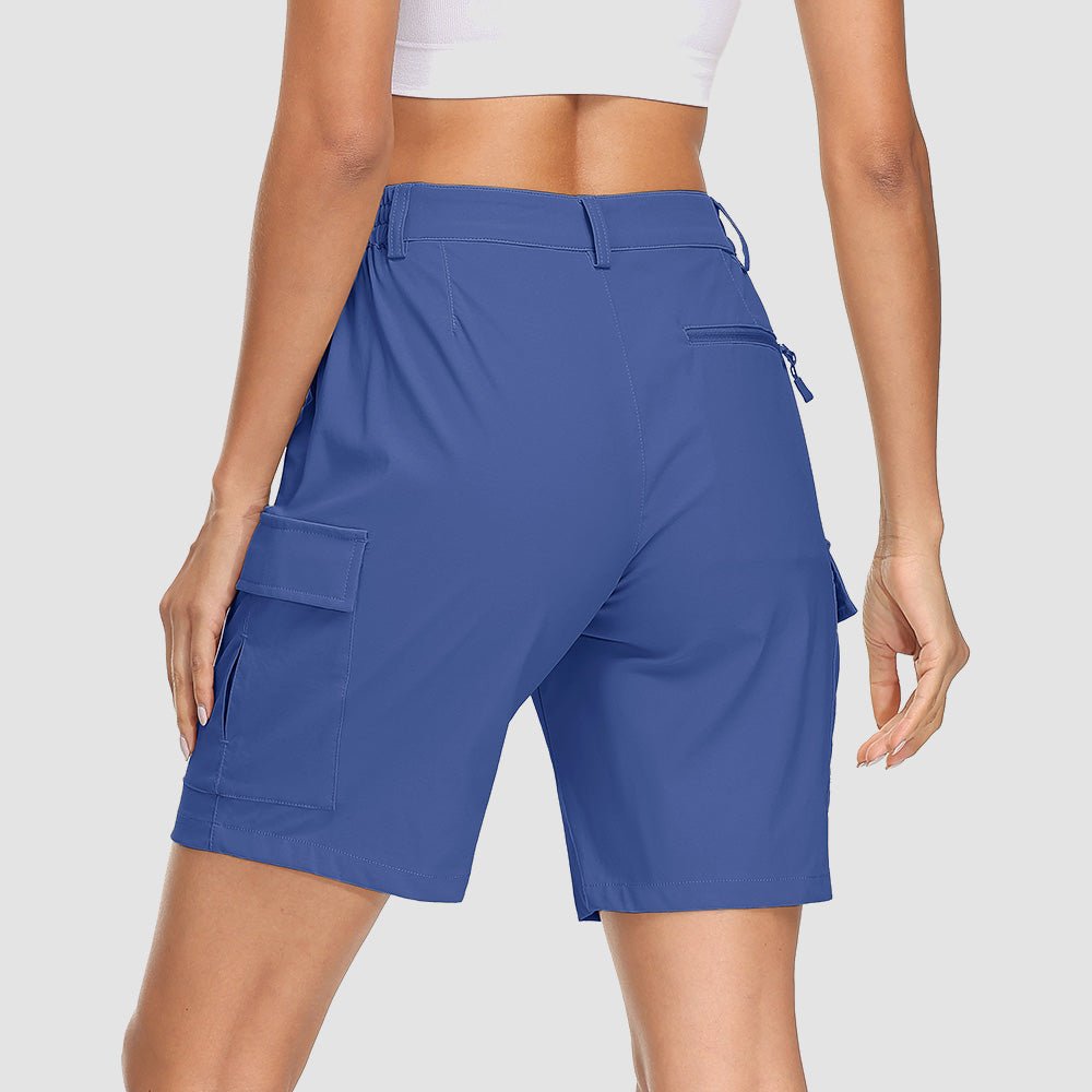 Dark Grey Women's Quick Dry Cargo Shorts - 5 - Pocket & Ripstop - MAGCOMSEN