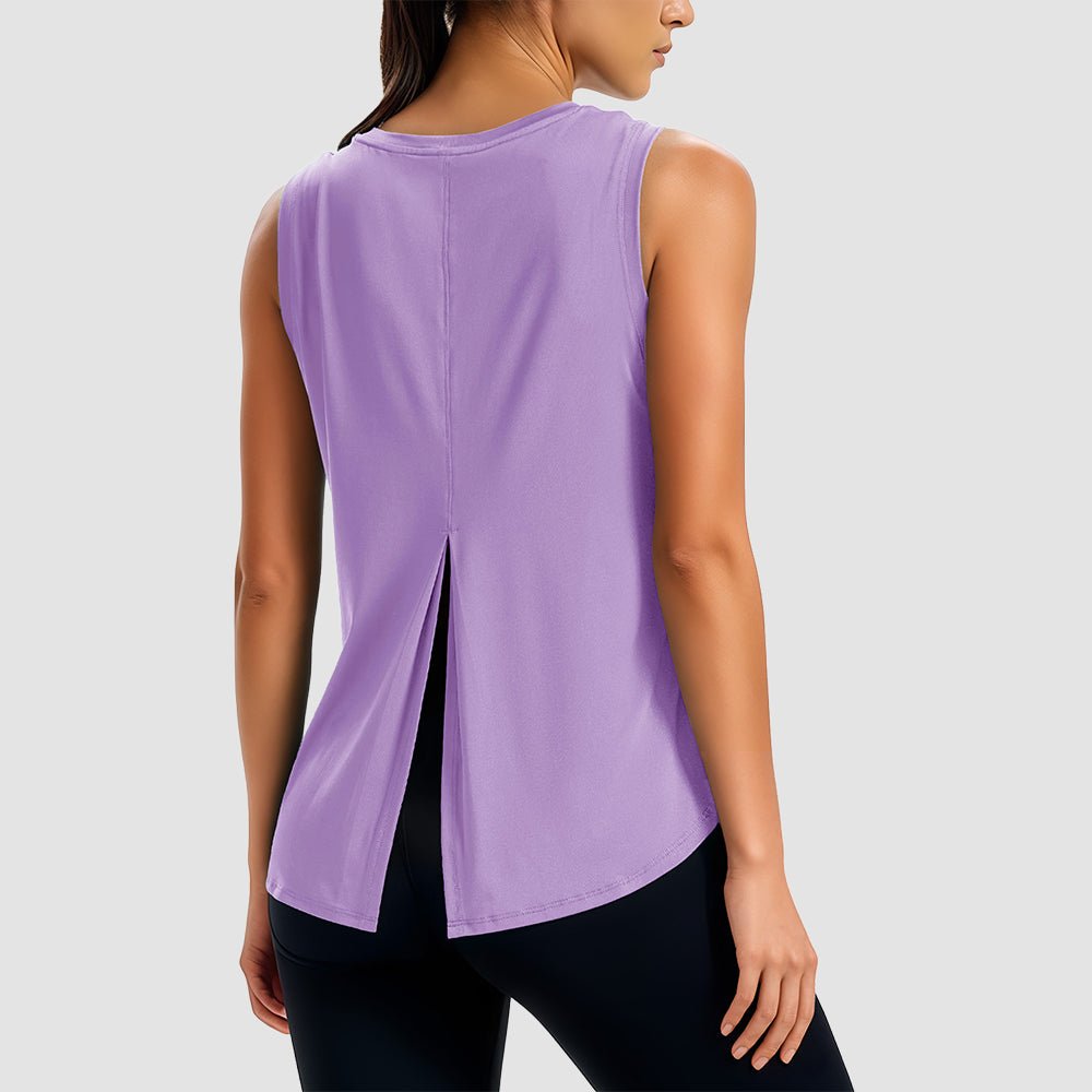 True Red Women's Quick - Dry Yoga Muscle Tank (Open Back) - MAGCOMSEN