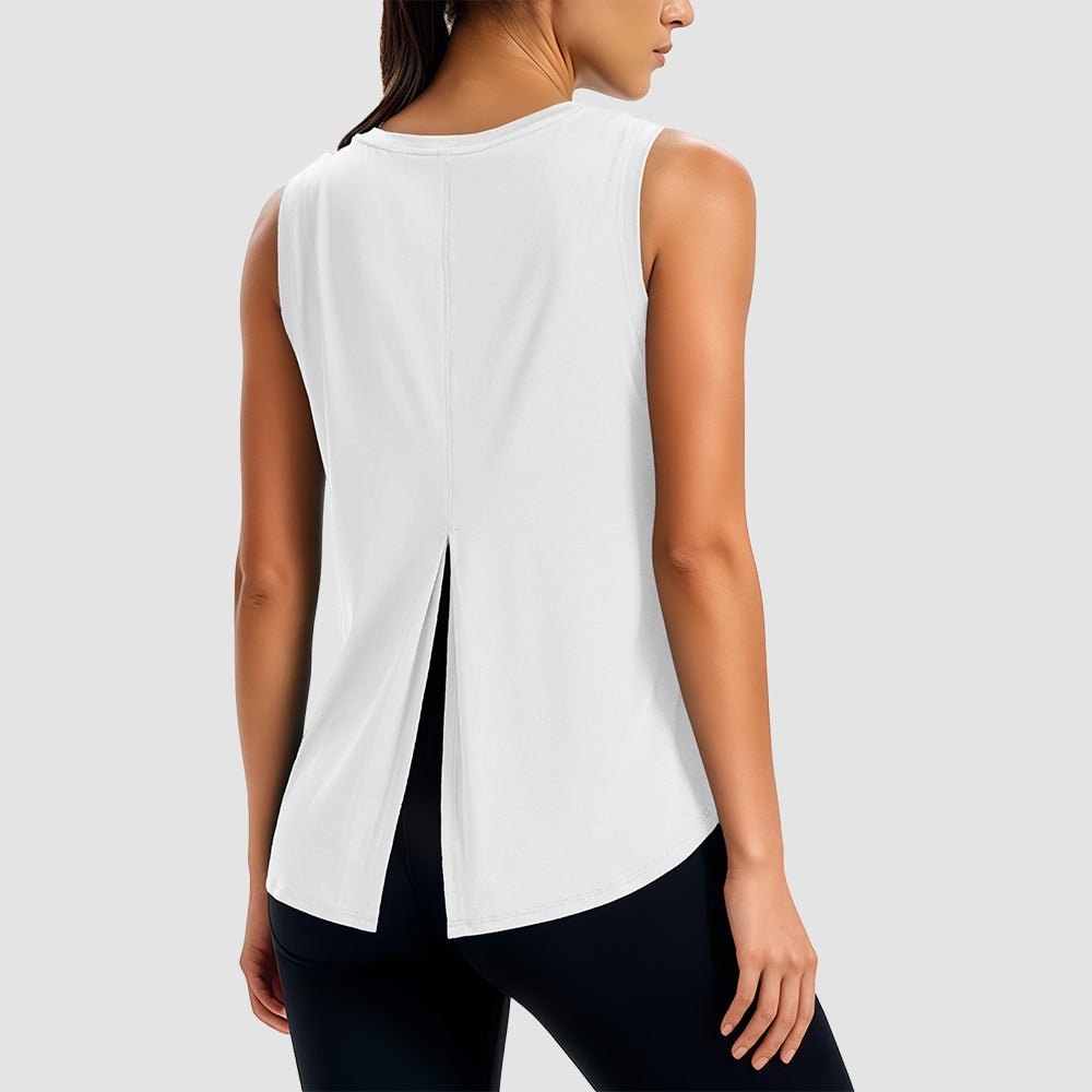 True Red Women's Quick - Dry Yoga Muscle Tank (Open Back) - MAGCOMSEN