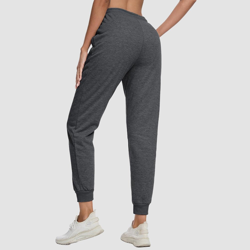 Dark Grey Women's Sherpa Lined Sweatpants Warm Fleece Winter Joggers - MAGCOMSEN