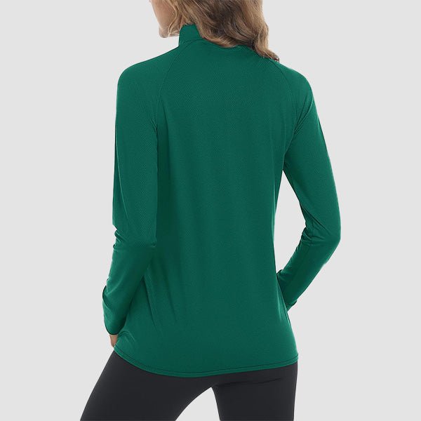 Dark Grey Women's UPF 50+ Sun Protection Tennis Jacket Long Sleeve - MAGCOMSEN #Color_Jade Green