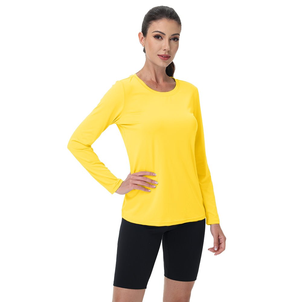 Women's UPF 80+ Long Sleeve Sun Protection Quick-Dry Shirt White by MAGCOMSEN #Color_Yellow