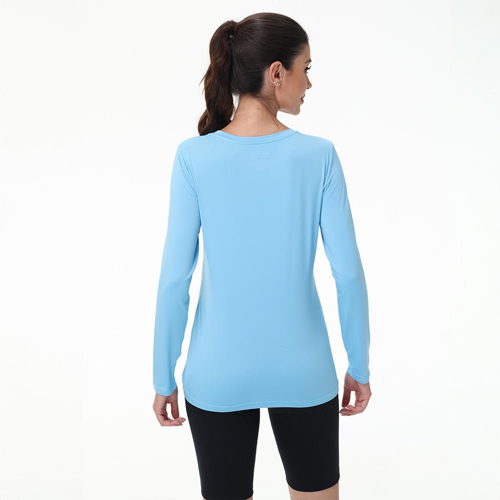 Women's UPF 80+ Long Sleeve Sun Protection Quick-Dry Shirt White by MAGCOMSEN ##Color_Blue
