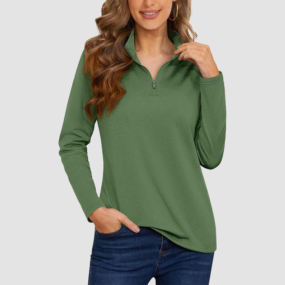 Army Green Women's UPF50+ Sun Shirt - Long Sleeve Quick Dry - MAGCOMSEN