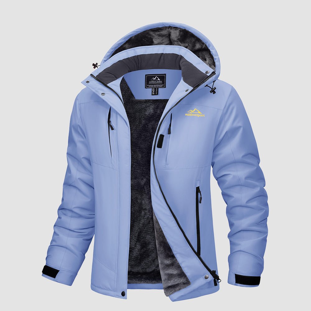 Rose Red Women's Waterproof Ski Jacket - Warm Fleece Lined Winter Snow Coat with Hood - MAGCOMSEN