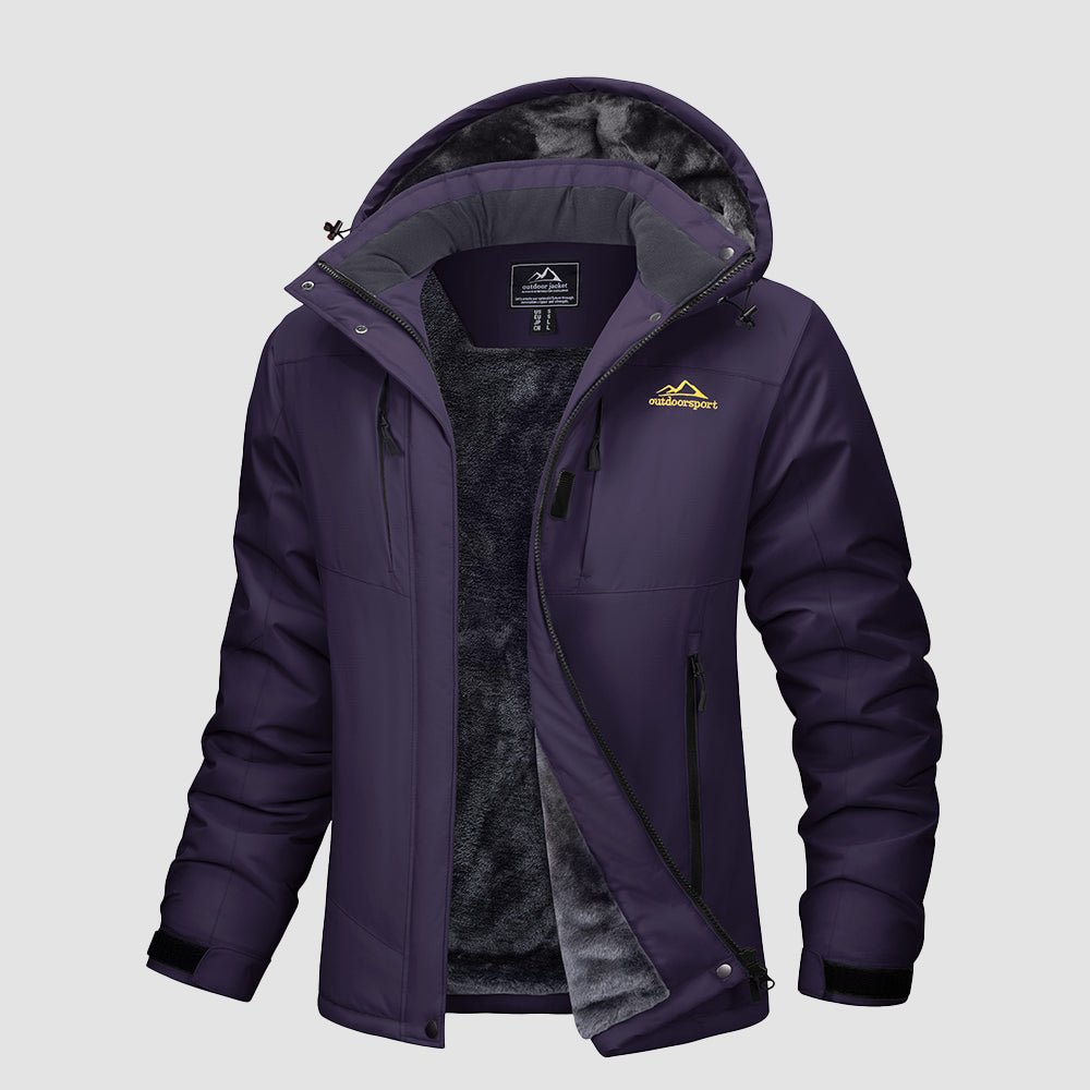 Deep Purple Women's Waterproof Ski Jacket - Warm Fleece Lined Winter Snow Coat with Hood - MAGCOMSEN