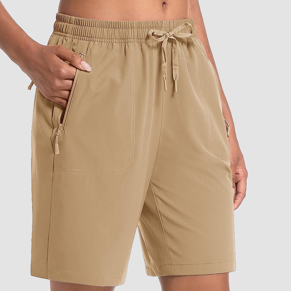 Khaki Women's Waterproof Sunprotection Lightweight Quick - Dry Hiking Shorts with 3 Pockets - MAGCOMSEN