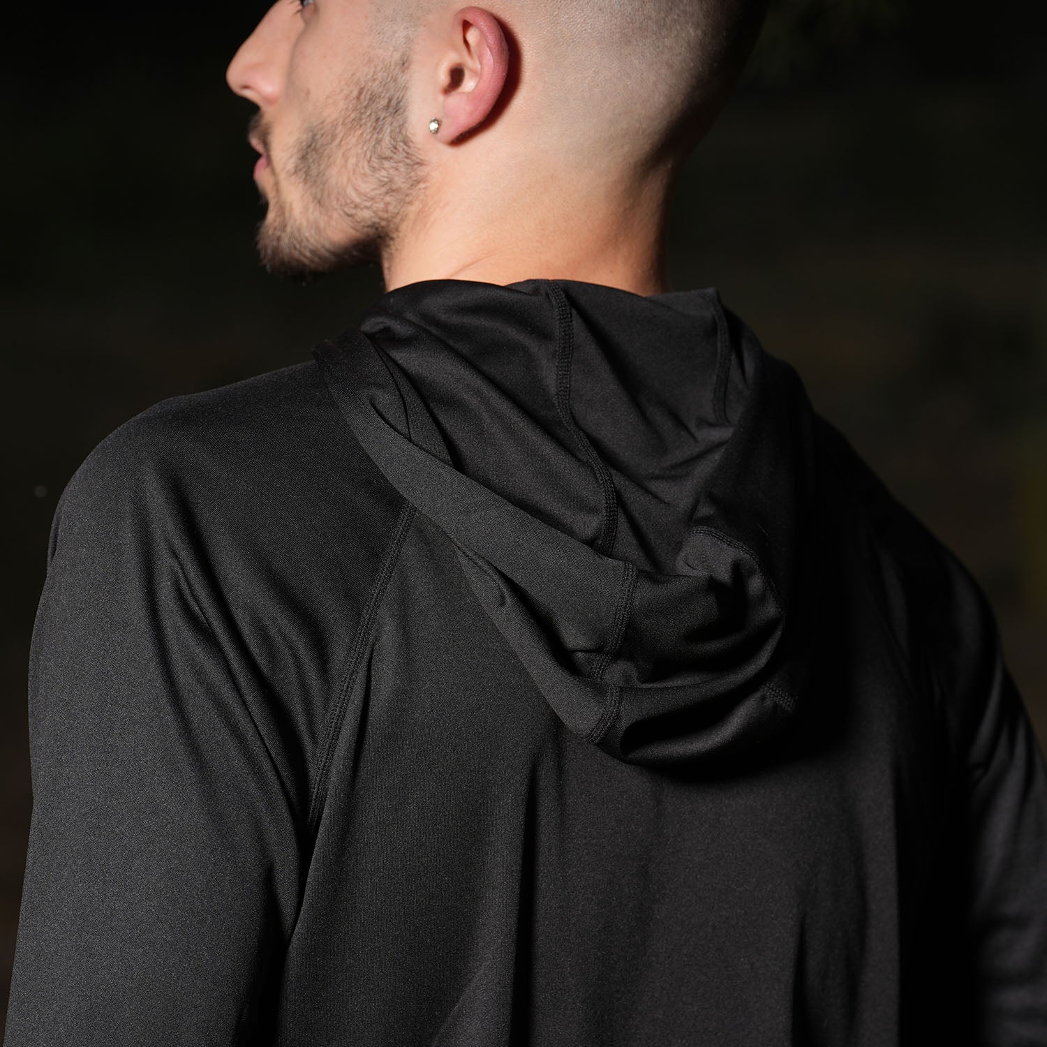 Men's Hooded UPF 50+ Sun Protection T Shirts Long Sleeve Athletic Fishing Shirts Rash Guards - MAGCOMSEN #Color_Black