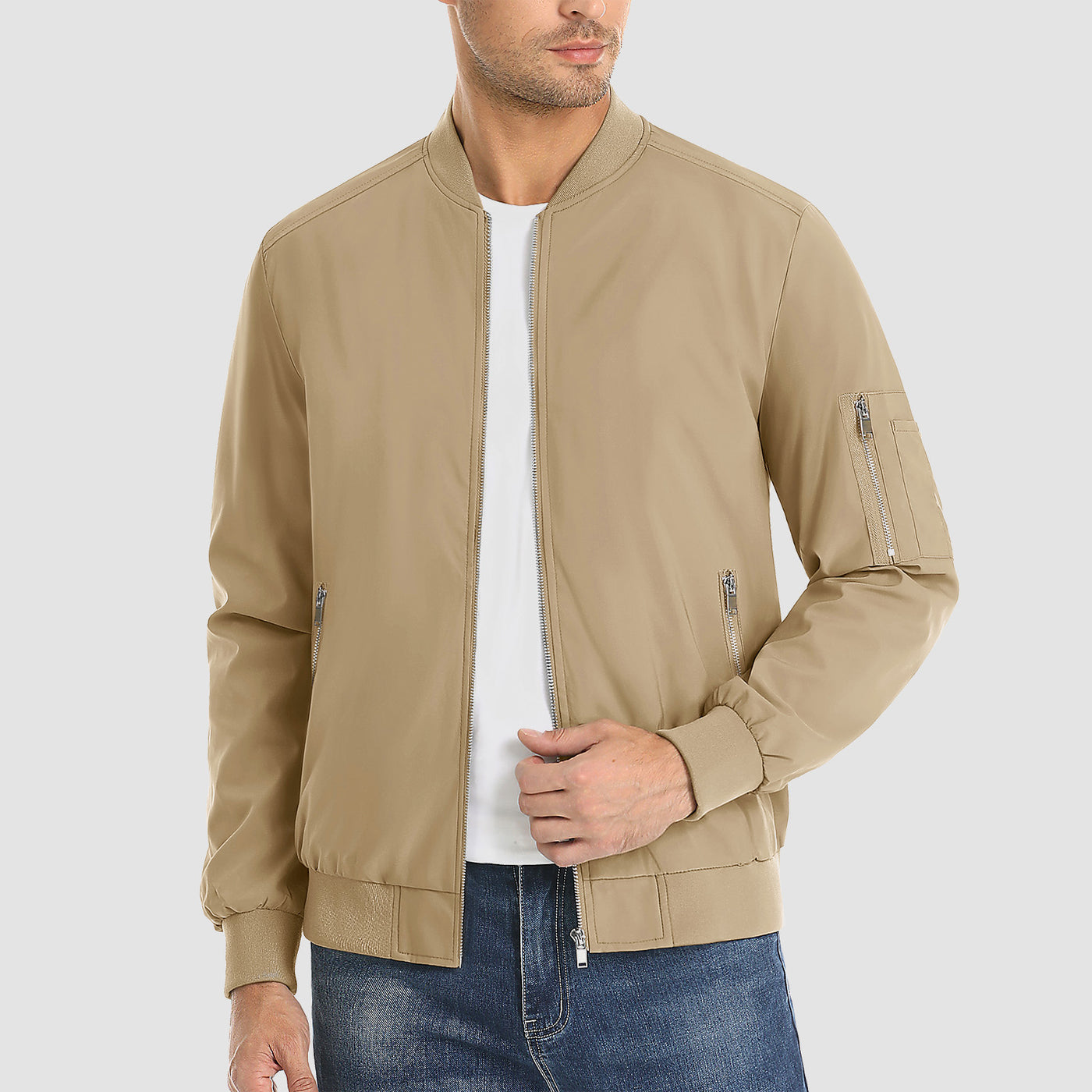 Men’s Loose Casual Pilot Jacket – Lightweight Comfortable Bomber Style Outerwear main image 0