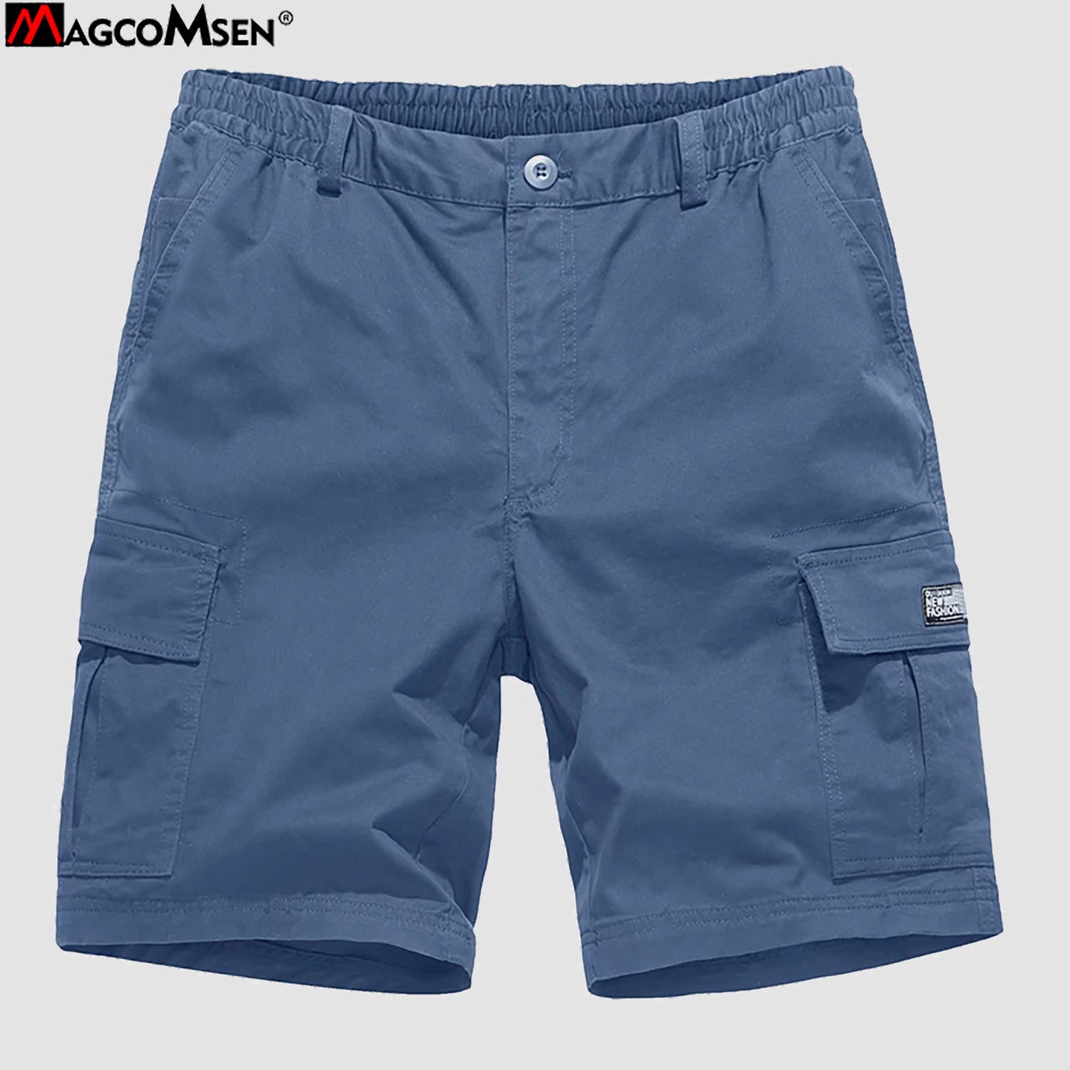 Men's Cotton Summer Lightweight Soft Casual Twill Elastic Baggy Multi-Pockets Ripstop Cargo Work Shorts